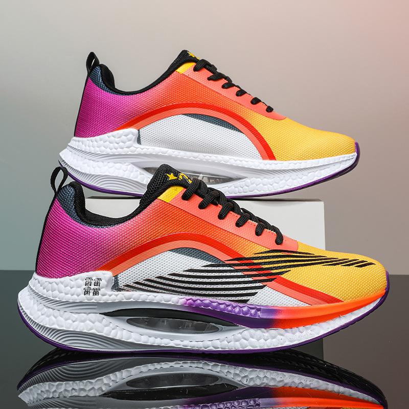 Live stream popular couple sports shoes men's shoes shock-absorbing fly-woven lightweight air cushion popcorn youth sports running shoes