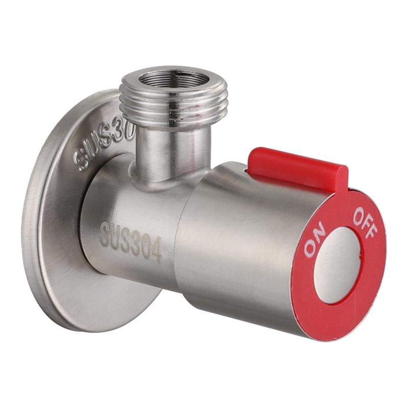 1pc Stainless Steel Hot And Cold Angle Valve Large Flow Drain Toilet Water Stop Triangle Valve Switch all copper 3/4''