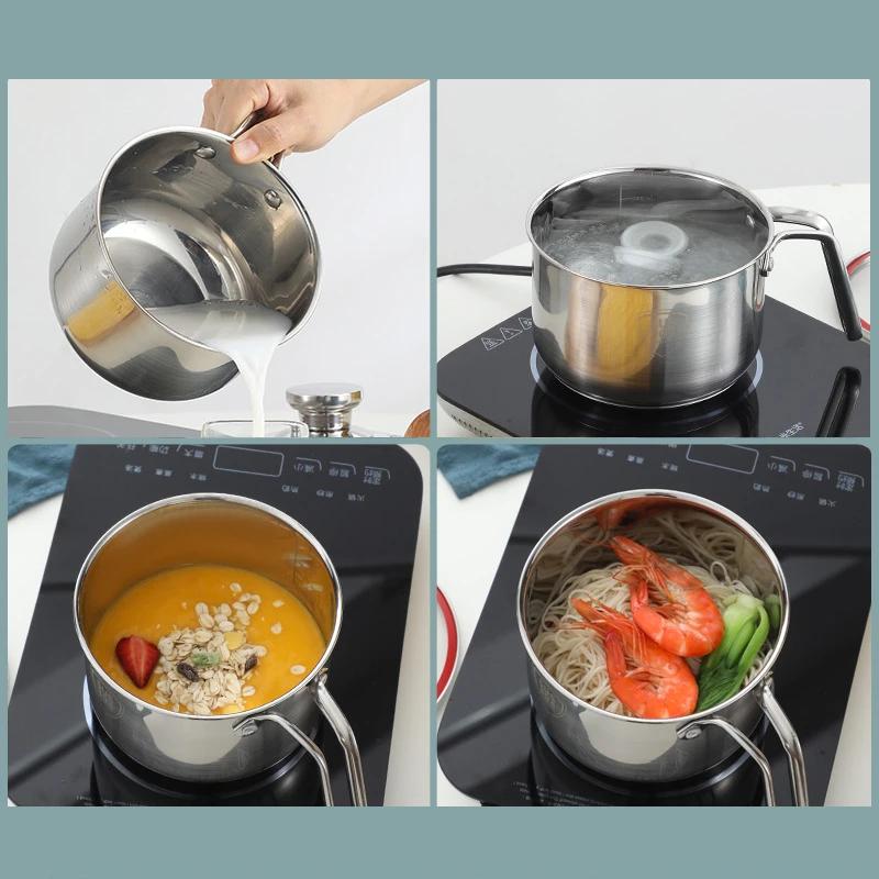 14/16cm Mini Milk Pot 304 stainless steel thickened soup pots Instant noodle pot Baby and baby complementary food pot Small pots