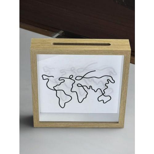 Brfveob Ticket Collection Box, Ticket Storage Box, Desktop Decorative Postcard Souvenir Box for Concert, Cinema, and Travel Tickets (Black, 20*20*3cm)