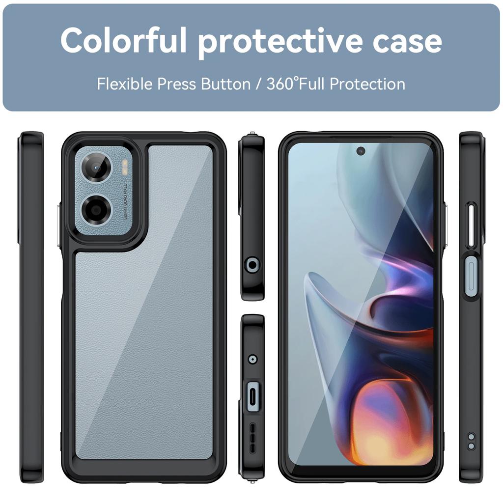 Transparent Colorful TPU Phone Case for Motorola Moto E15 G05 G15 G17 G67 Power G35 G55 G75 G85 5G Protective Cover Fundas Coque