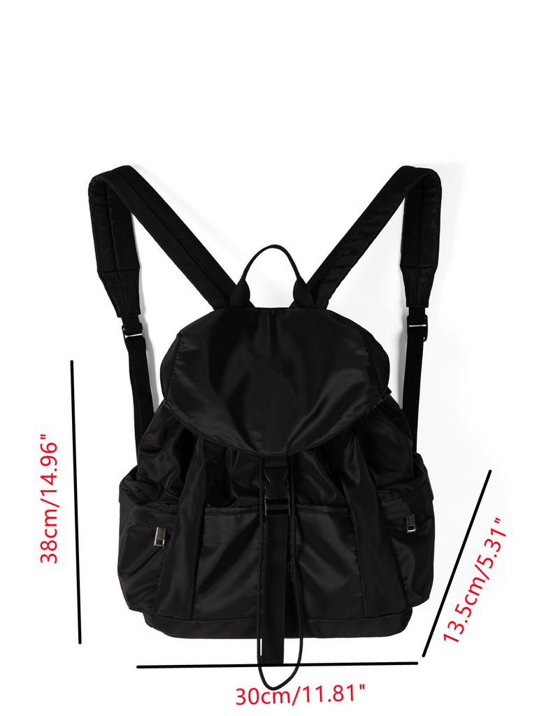 Korean Style Nylon Backpack for Women Large Capacity Lightweight Multi-Pocket Backpack Casual Daypack Versatile College Bookbag