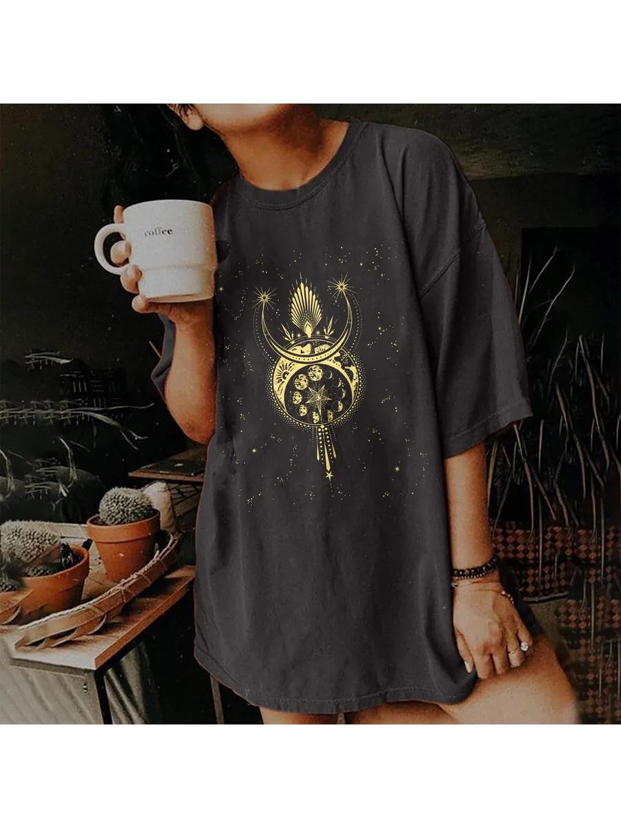 Black Oversized Cat Printed T-shirt XL