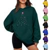 Women's Christmas Print Hoodie Casual Long Sleeve Pullover Sweatshirt for Holiday Winter Wear