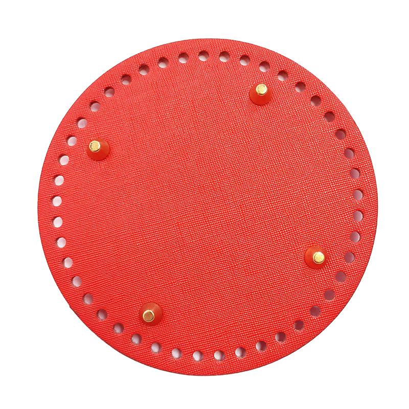 1 stk DIY Hekleveske Bunn Tilbehør 15*15Cm Rund Bunn For Strikket Veske PU Lær Veskebunn Håndlaget Bunn Med Hull