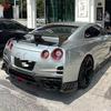 Compatible Nissan GTR35 Carbon Fiber Rear Spoiler - Double Layer Aerodynamic Wing with Lights and Stabilizer.