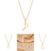 Gold Heart Alphabet Jewelry Necklace With O Chain For Female Fashion Accessory