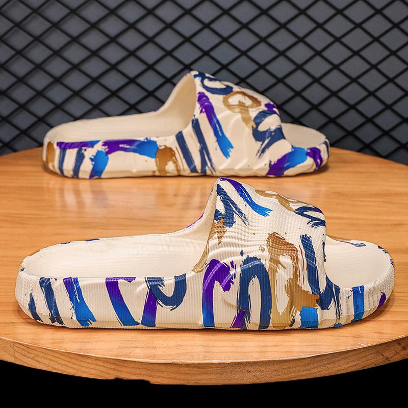 Men's Camouflage Plus Size Casual Sandals & Slippers - One-Strap Stepping Comfort for Beach & Everyday Wear.