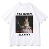 Humor Print T Shirts Summer Women Fashion Casual Tshirt Tops Funny Yas Queen Slayyyy Rat Graphic Tshirt Women Fun Joke Casual