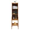 Standregal 5-stöckig Bambus Drehbarer Bücherschrank Offenes Regal Organizer für Küche, Esszimmer, Wohnzimmer