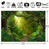 Rainforest Photography Backdrop Tropical Jungle Forest Natural Scenery Background, Safari Party Banner Decorations