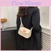 Chic Autumn Saddle Bag For Girls Fashionable Pu Crossbody Handbag In White Black Pink