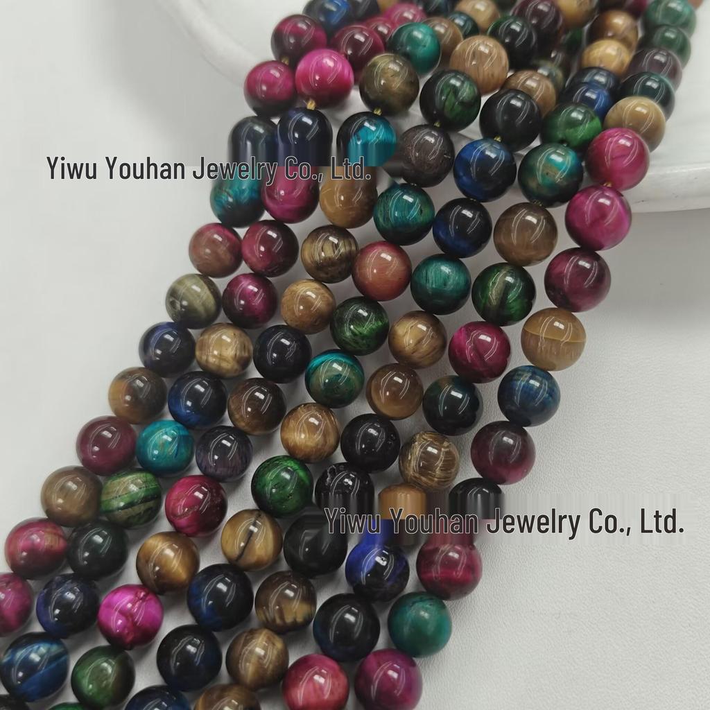 Handmade Natural Colorful Tiger Eye Stone Beaded Jewelry Accessories
