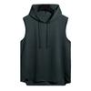 Felpa con Cappuccio Canottiera Monocolore Asciugatura Rapida Senza Maniche Coulisse Orlo Irregolare Casual Abbigliamento Palestra Maglietta