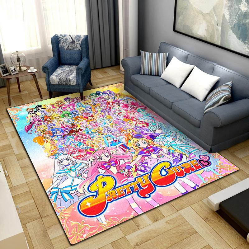 

Pretty Cure Anime Rug Carpet Large Area Rug Non Slip Washable Floor Mat Gamer Room Bedroom Home Decor LXR85 60x90cm