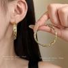 Silver Needle Cross Geometric Ear Hoops: Elegant, Versatile Design for Women
