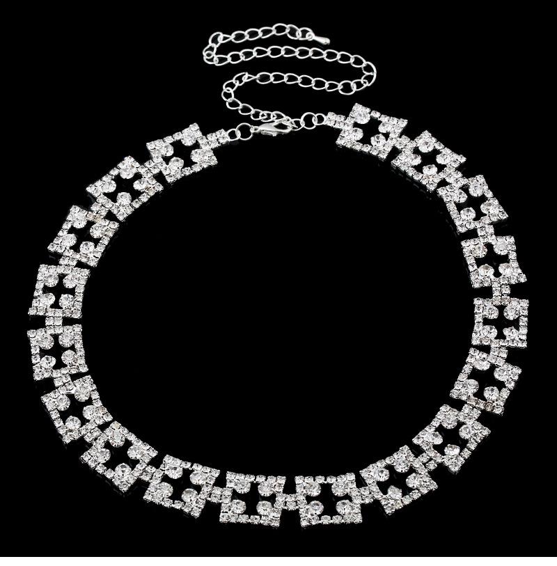 Trendige Silber Strass Choker Halskette - Japanischer & Koreanischer Stil für Damen