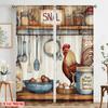 2pcs  2D Plane Printing Curtains&Window Treatment Rustic Kitchen Rooster Polyester Easy Install (without Rod) Versatile All Use