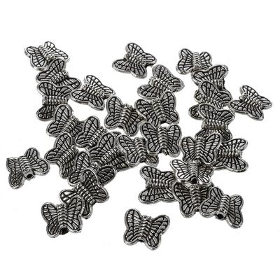 30 adet Tibet Gümüşü Kelebek Ara Boncuk 10mm