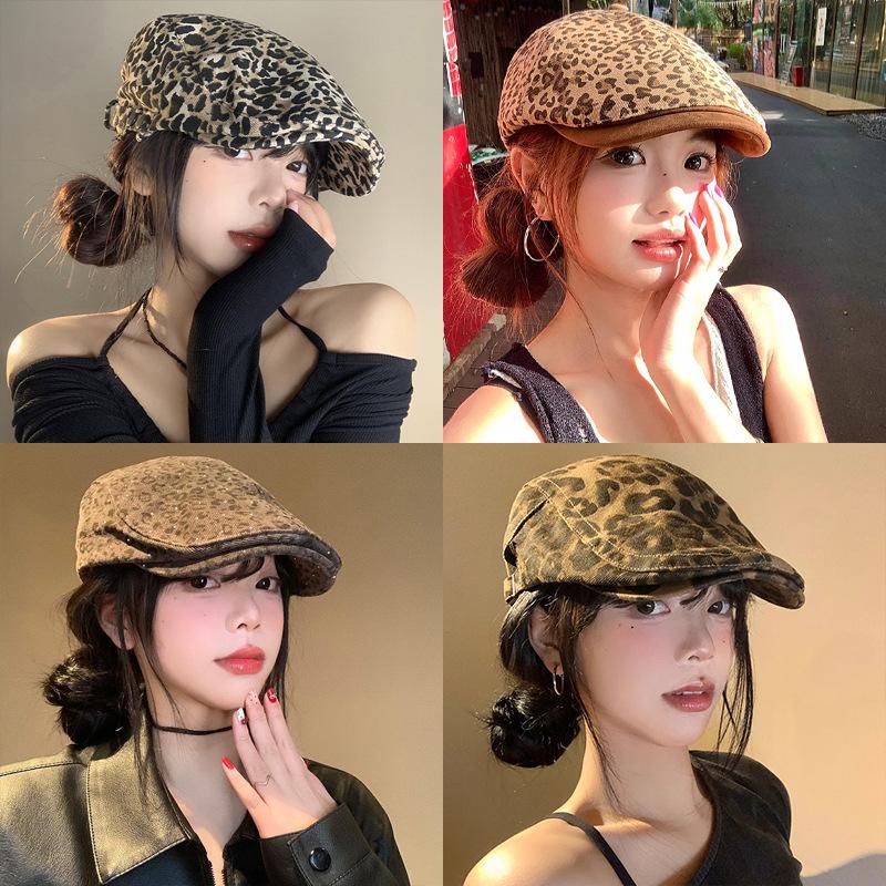 British style retro forward hat women spring and autumn versatile anti-wearing beret fashion big head circumference show face small hat trend
