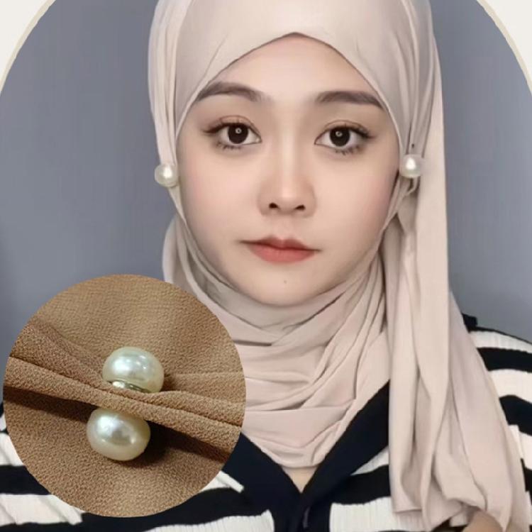 Set mit 12 eleganten magnetischen Hijab-Nadeln Dekorative Schal-Befestiger Imitation Perlen Broschen Schmuck für muslimische Kleidung