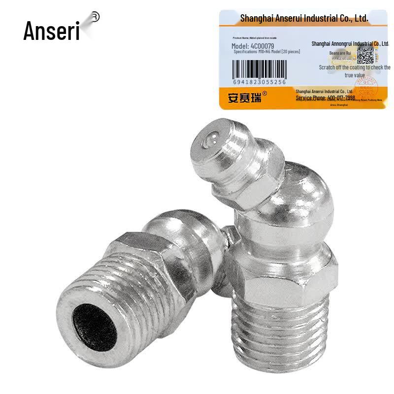Nickel-Plated 45-Degree M10x1 Grease Nipple