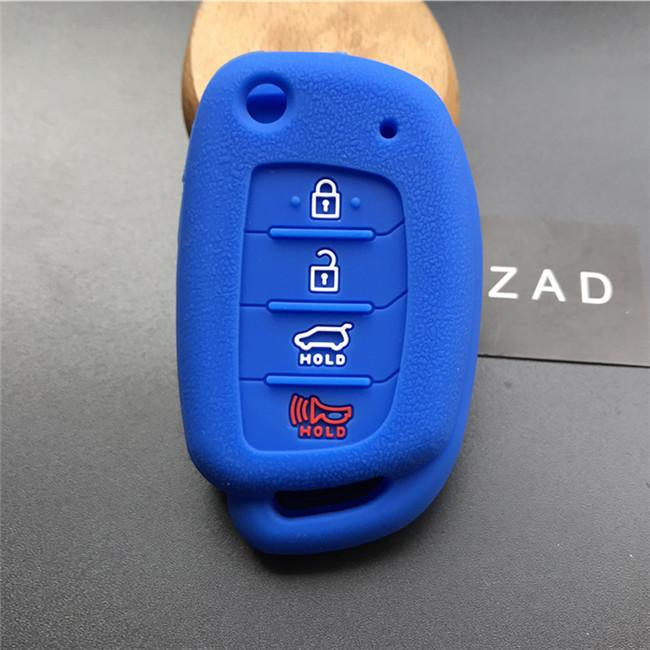 

silicone car key cover case shell holder for hyundai HB20 2021 Creta Tucson Accent Santa Fe i30 ix35 Solaris 4 button key помаранчевий