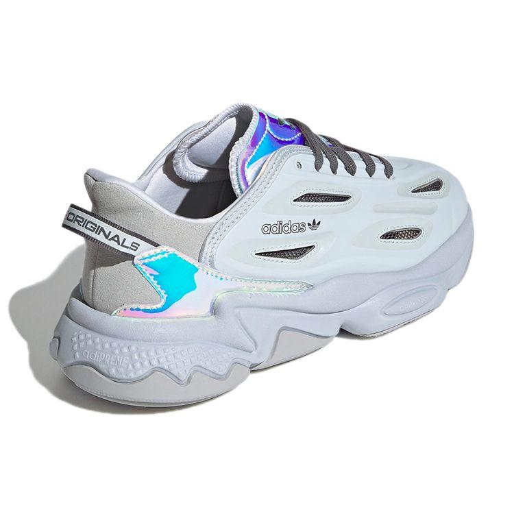 Adidas Originals Ozweego Celox Round Toe Lace-Up Durable Low-Top Lifestyle Shoes Women Sneakers Gray Blue GX2956