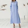 Vorherbst Neue einfarbige Kleider für Damen Baumwolle Langarm schlicht übergroß Maxi lang Kleid Freizeit Sommer lockeres Kleid