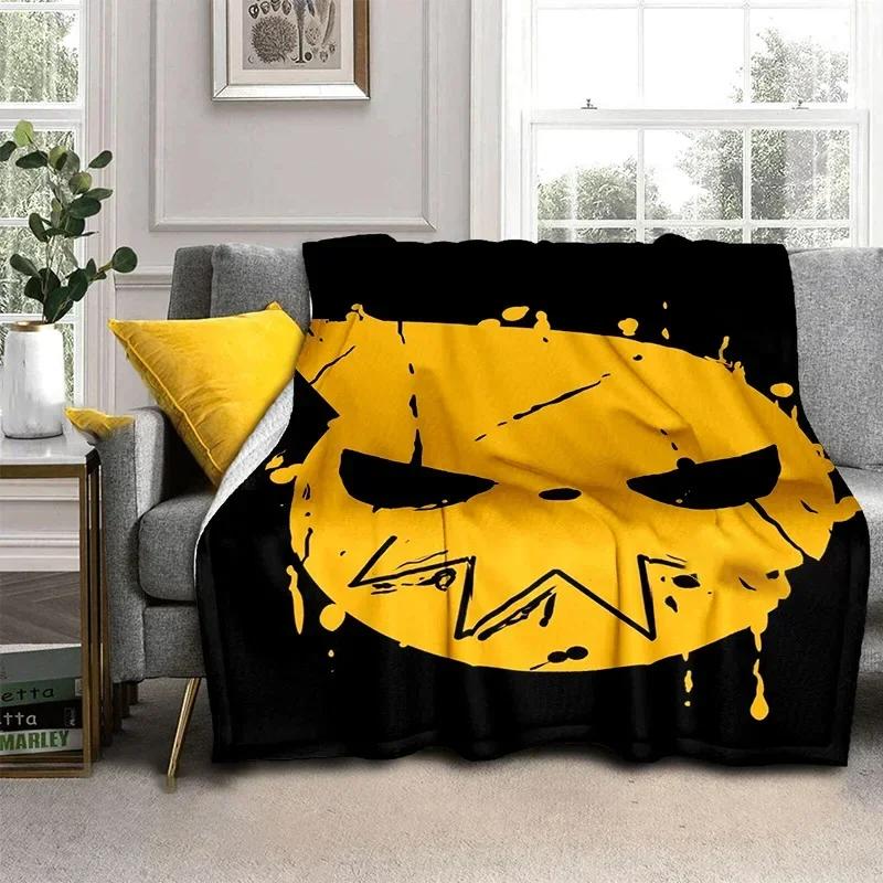 Anime Soul Eater Throw Blanket Soft Cozy Flannel Blanket for Sofa Bed Office Travel Camping Home Decor Gift