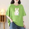 Loose Cotton Short-sleeved T-shirt Ladies Summer New Blouse Women Round Neck