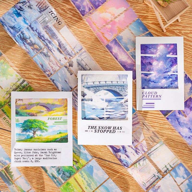 Beautiful Day PET Tape: Large Background, Dream Series, 6 Styles for Journals and Collages