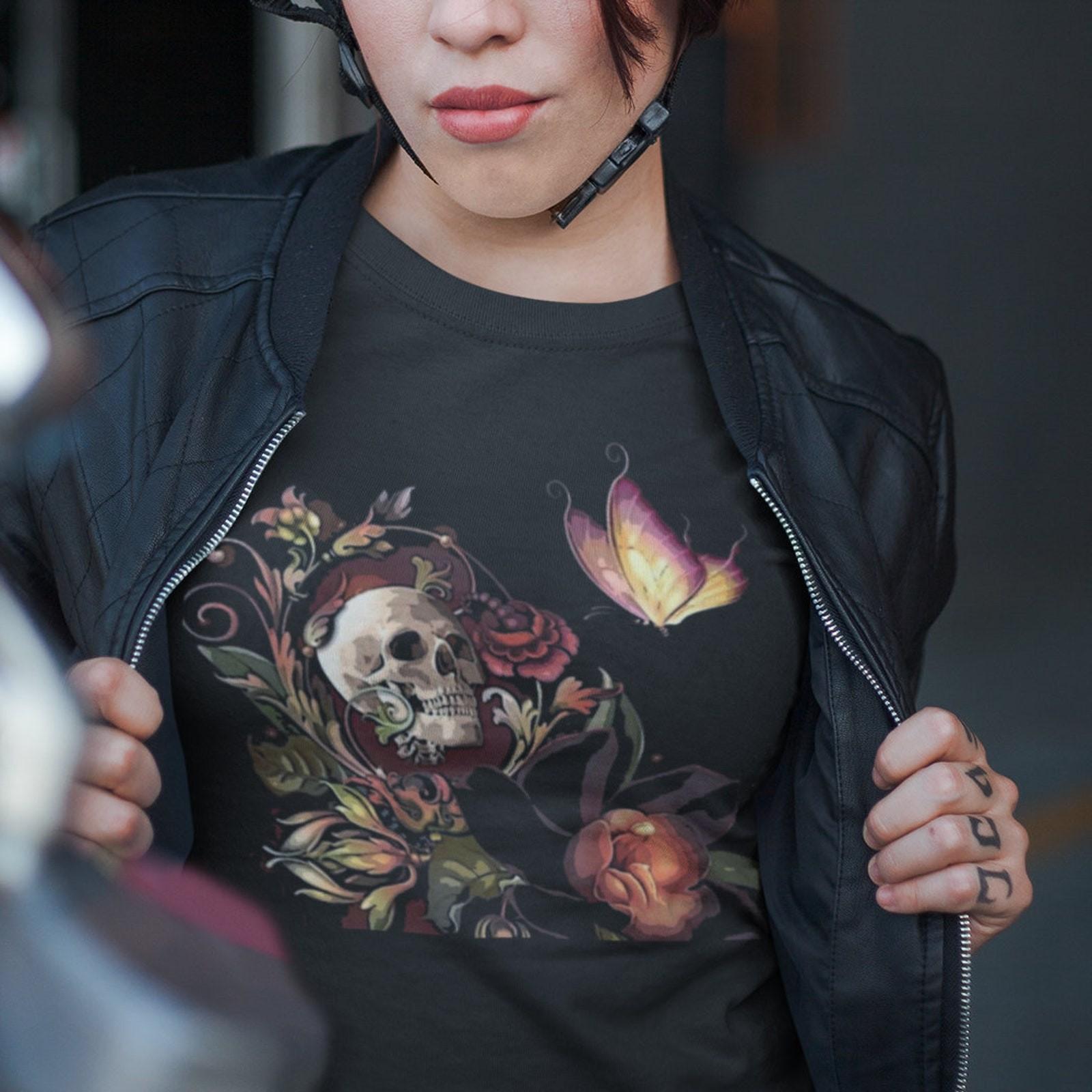 Skulls Shirt, Skeleton Shirt, Goth Shirt, Halloween Shirt, Skull T-Shirt, #32 XXXXL
