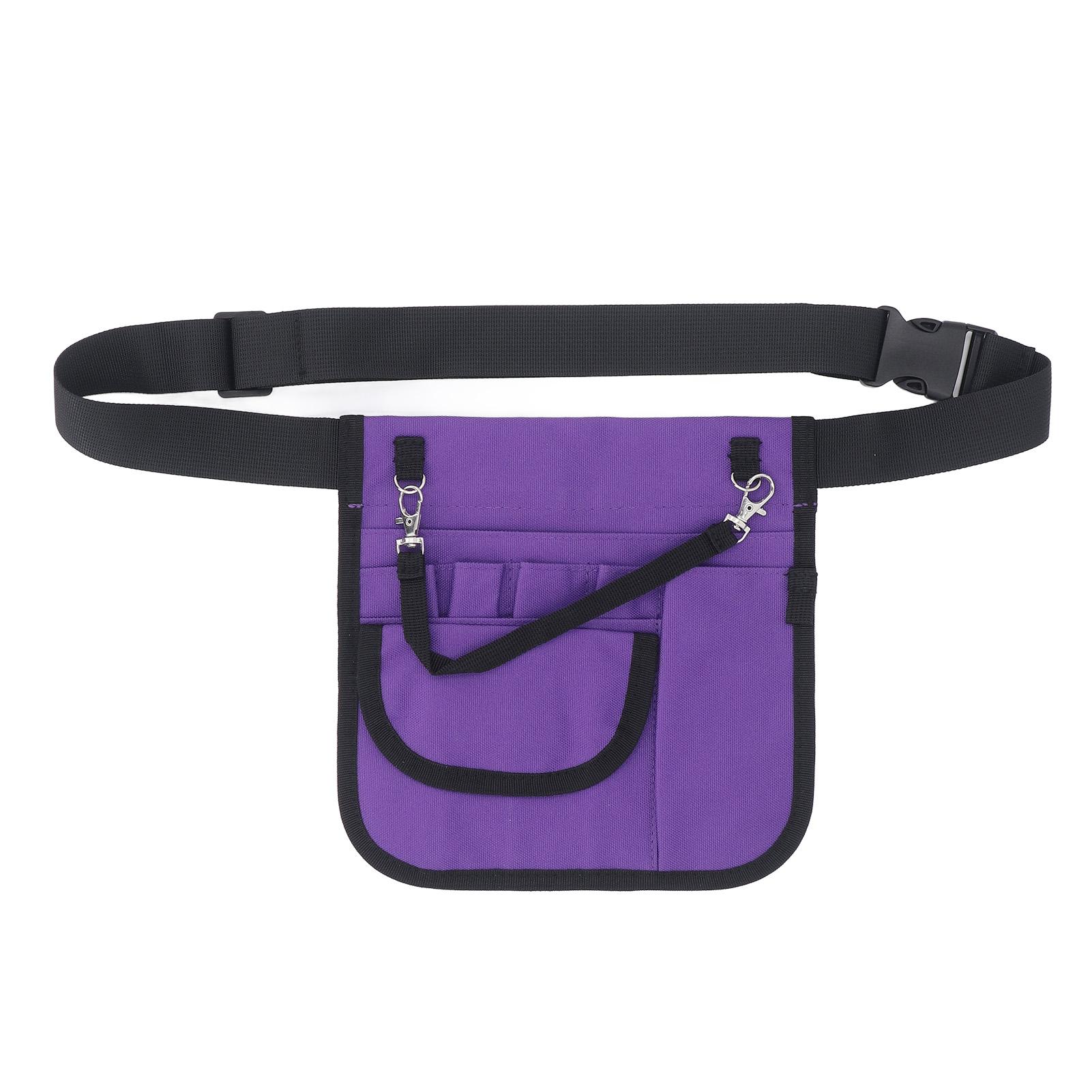 

Nurse Fanny Pack Portable Ultra Thin Large Capacity Multi Compartments Nurse Pouch Waist Bag Purple
