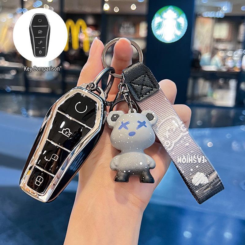 Etui na kluczyk BYD: Kompatybilny z Dolphin, Seagull, Song Plus, Qin DMI, Han EV, Tang, Seal, 06, Yuan Pro - Pokrowiec na brelok