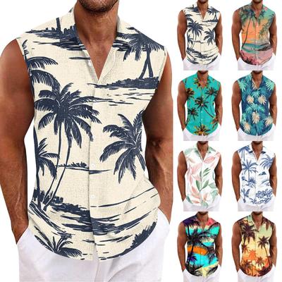 Men's Hawaiian Lapel Button-down Shirt T-shirt Top