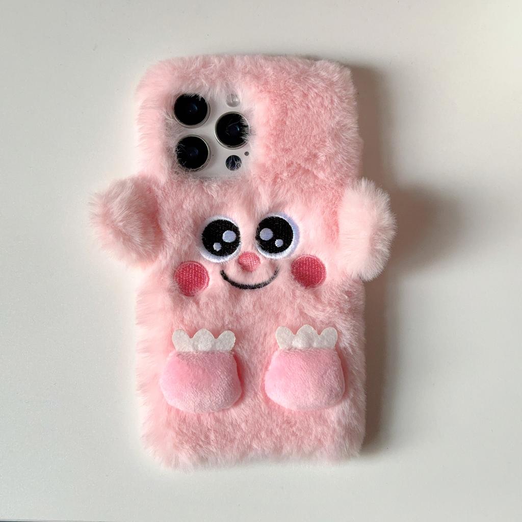 3D Cute Cartoon Funny Phone Cases For Goolge Pixel 6 7 8 9 Pro XL &iPhone 17 Air 16 15 14 13 12 Mini Pro Max Fluffy Plush Soft Bumper Protection