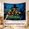 Custom Name Text Tapestry,Teenage Mutant Ninja Turtles Boho Wall Hanging, Decorative Backdrop Tapestry For Room