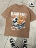 A Bowl Of Rich Lamian Noodles Washed Mans TShirts Hip Hop Breathable TShirt Casual Cotton Clothes Unisex Casual Loose Top