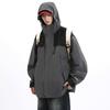 Spring and autumn new men's Korean color contrast hooded jacket tide couples stylish all-matching coat