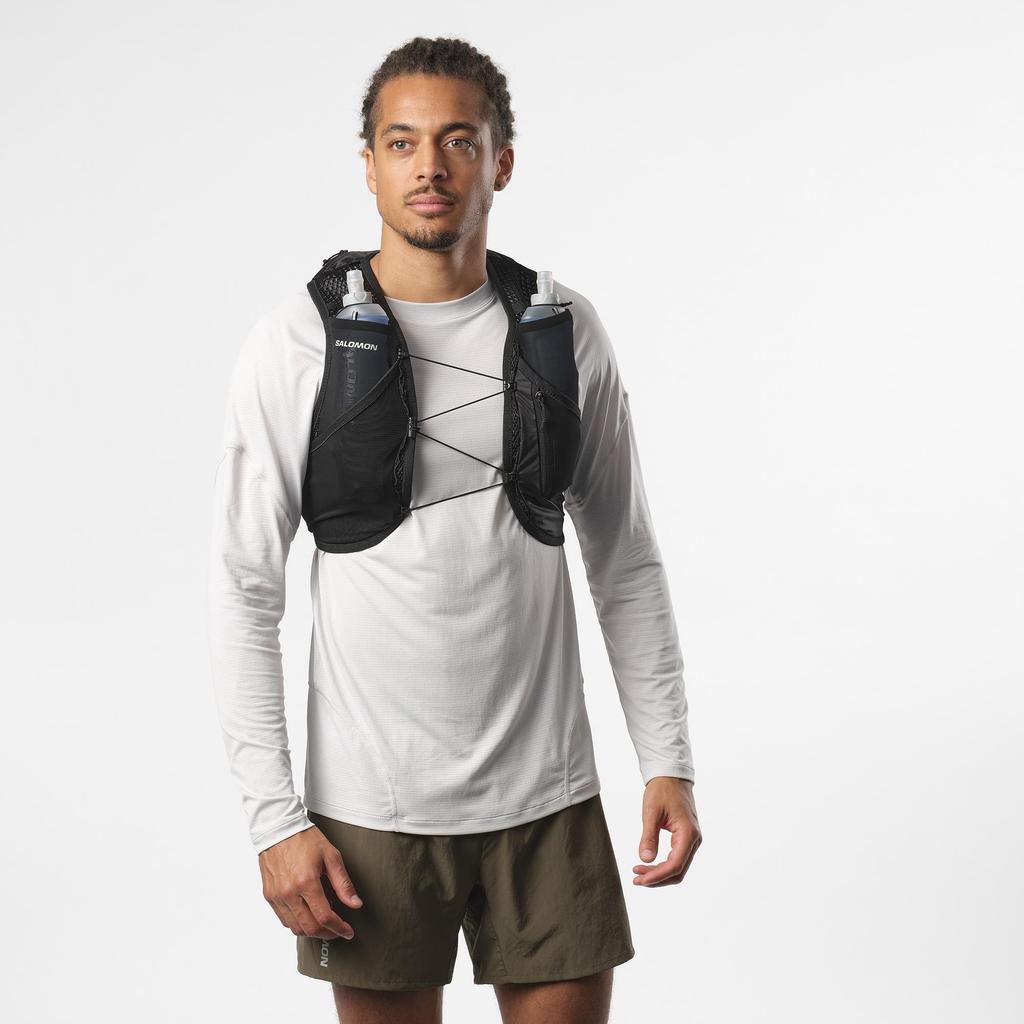 SALOMON ACTIVE SKIN 8 SET Hydration Vest Backpack Size (Black/Metal, M)