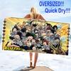 Anime Hero Academia Print Beach Towel, Large Soft Quick Dry Towel for Beach Camping Swimming