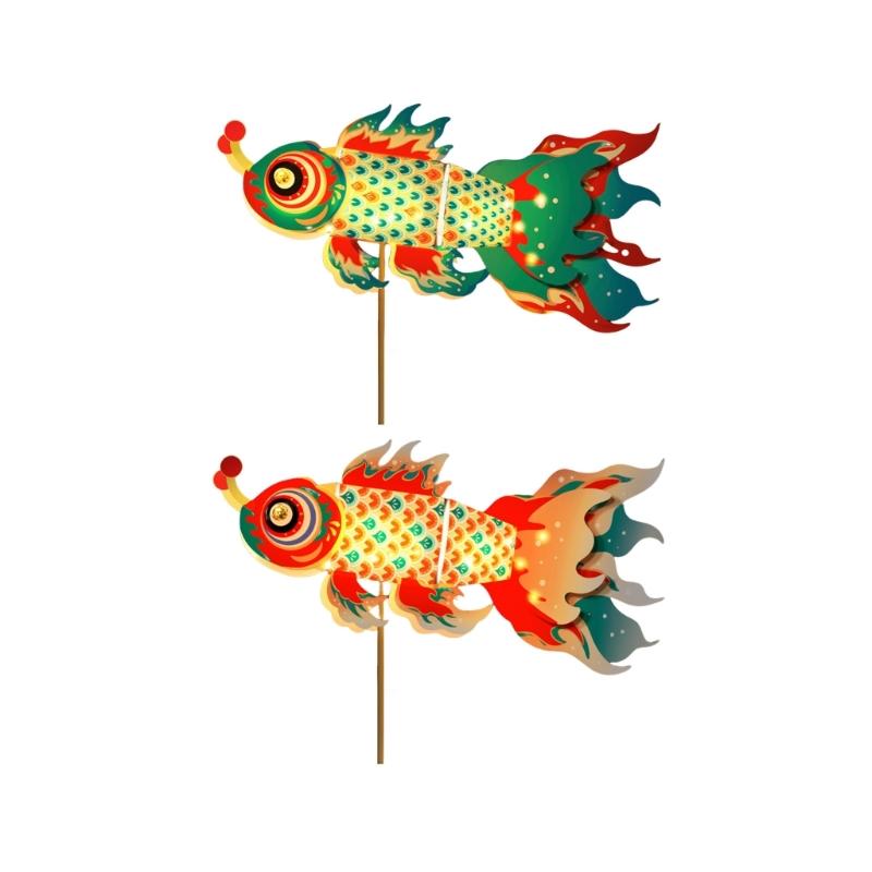 Use Friendly Lanterns DIY Materials Pack Creative Autumn Festival Fish Lanterns DIY Project for School Event