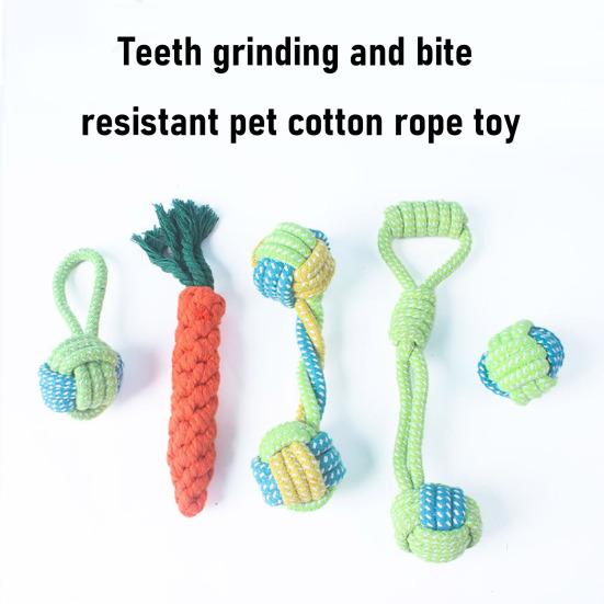 Cotton Rope Dog Toy Rope Knot Ball Dog Chew Toy Interactive Tug-of-War Dog Toy for Small And Medium Dogs Teeth Cleaning