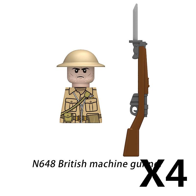 Military Soldier Figure Building Blocks British US French Army Weapons 101 Airborne Division Officer Infantry M1 Toys Gifts D126