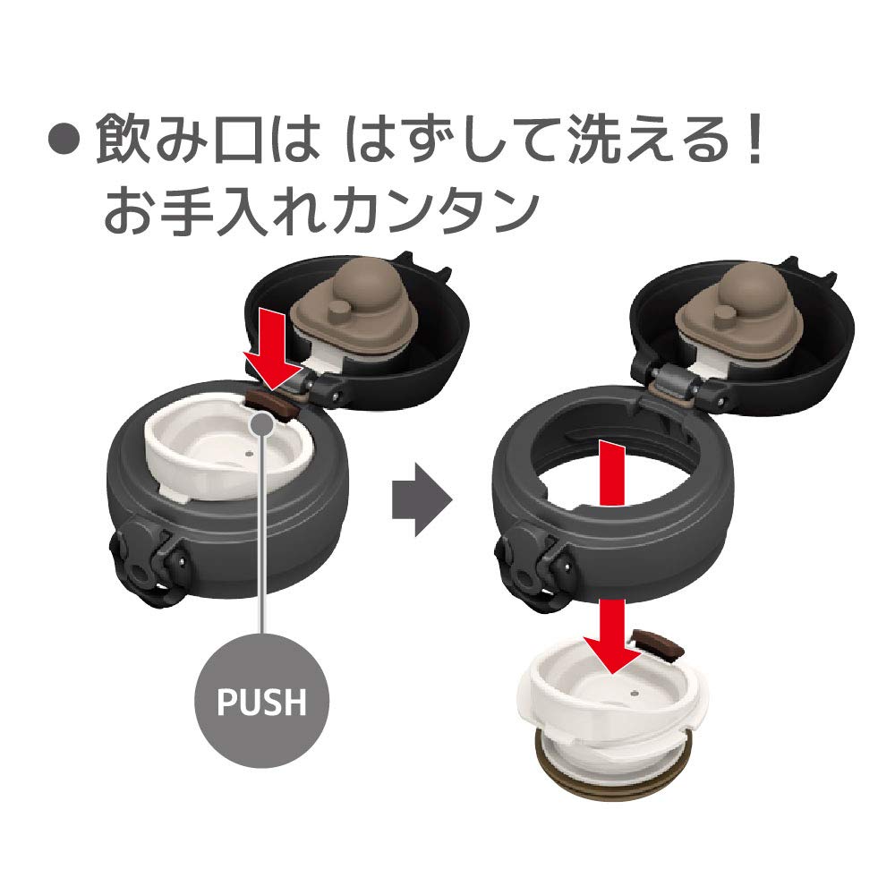 Thermos Water Bottle Vacuum Insulated Mobile Mug 750ml Pearl Black PBK JNL-754