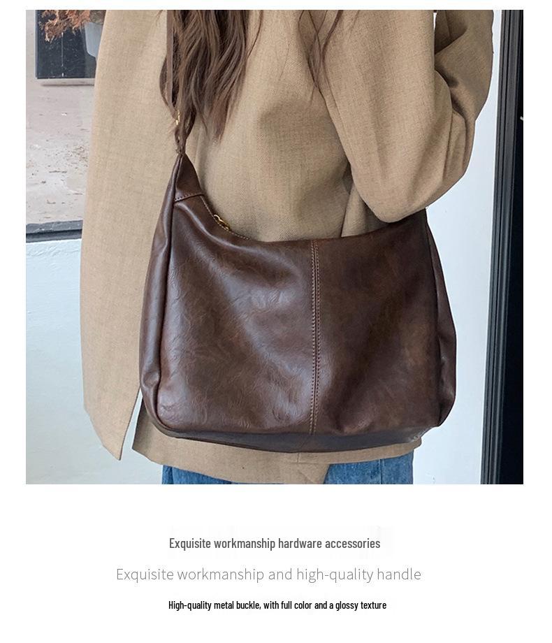 Meilade 2025 Autumn/Winter Retro Korean Tote Bag - Large Capacity, Versatile Crossbody Women's Handbag