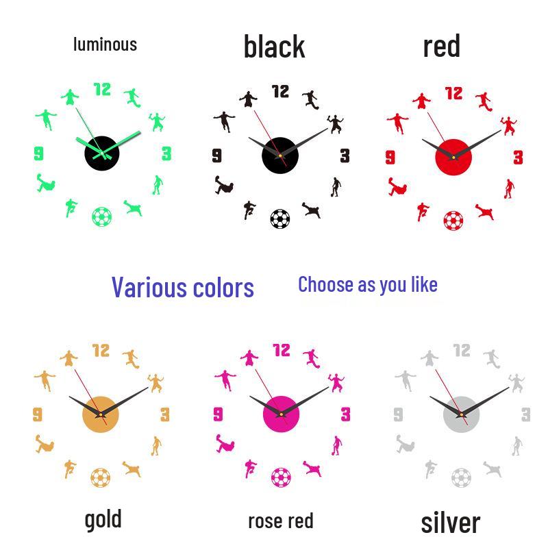Football-Themed DIY Luminous Wall Clock for Living Room & Bedroom Decoration
