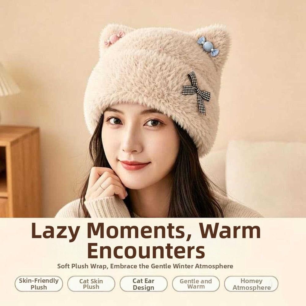 Soft Fuzzy Texture Plush Beanie Hat Warm And Cozy Fuzzy Winter Hat Women's Beanie Cap