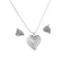 New enamel color heart stud earrings pendant set, women's simple and high-end silver love necklace earrings.